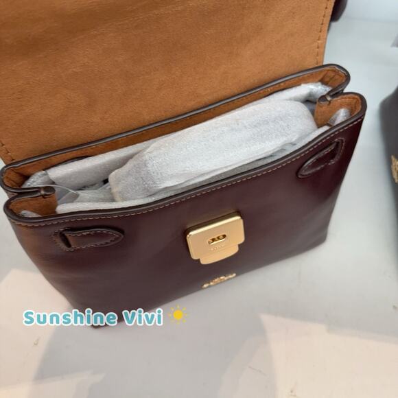 NWT Coach Emory Top Handle Bag Smooth leather CCE54 Gold/ESPRESSO - Picture 6 of 15